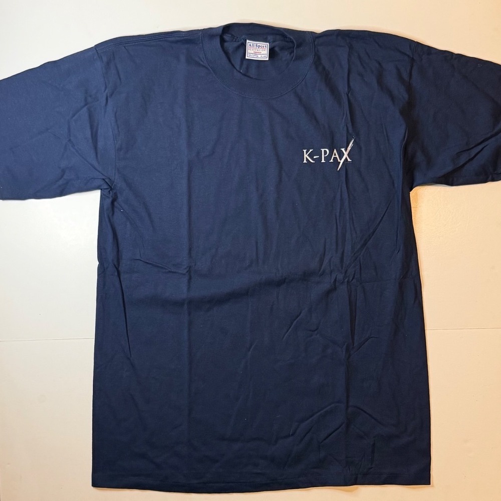 Vintage 2001 K-PAX Movie Promo T-Shirt Size XL Navy Blue All Sport Single Stitch